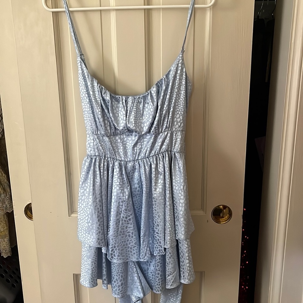 Lucy in the sky blue cheetah print romper dress SO CUTE